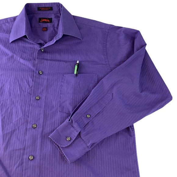 J. Garcia Other - Jerry Garcia Mens Lavender Button Up Shirt Size L Casual Striped Long Sleeve